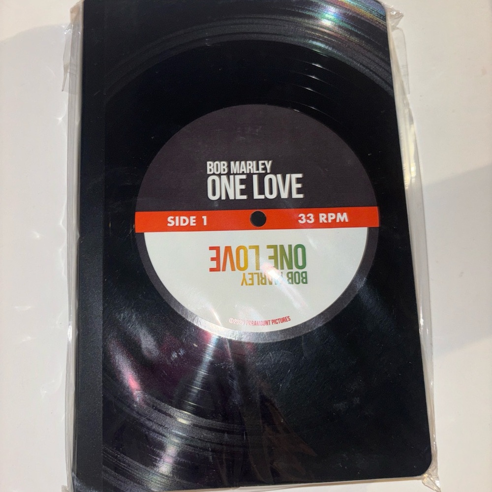 Bob Marley one love record front and back journal